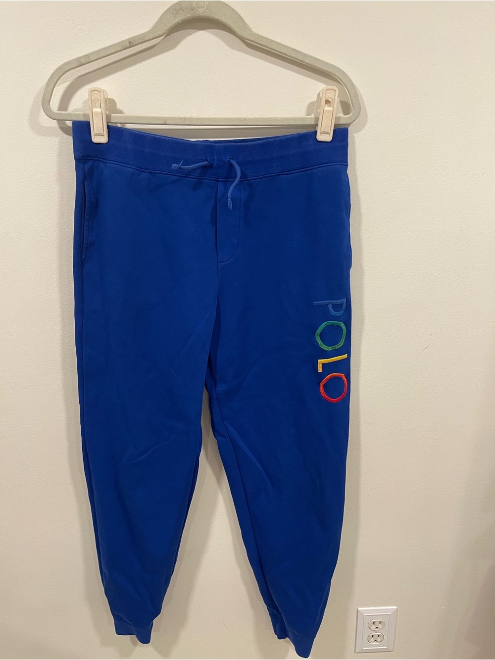 Polo by Ralph Lauren Bright Blue Jogger Pants with Rainbow Logo
